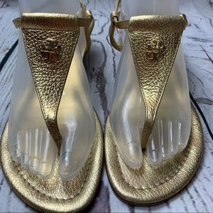 Tory Burch Gold Cork Wedge Sandals